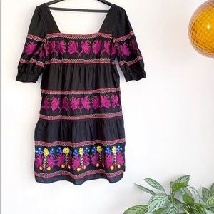 Moda International Embroidered Square Neck Dress